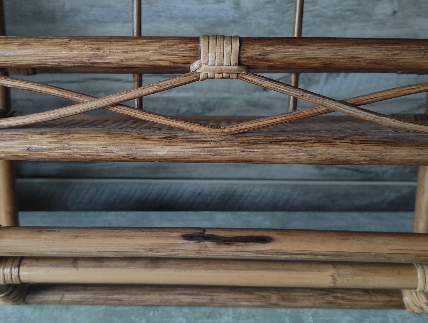 Vintage rattan shelf