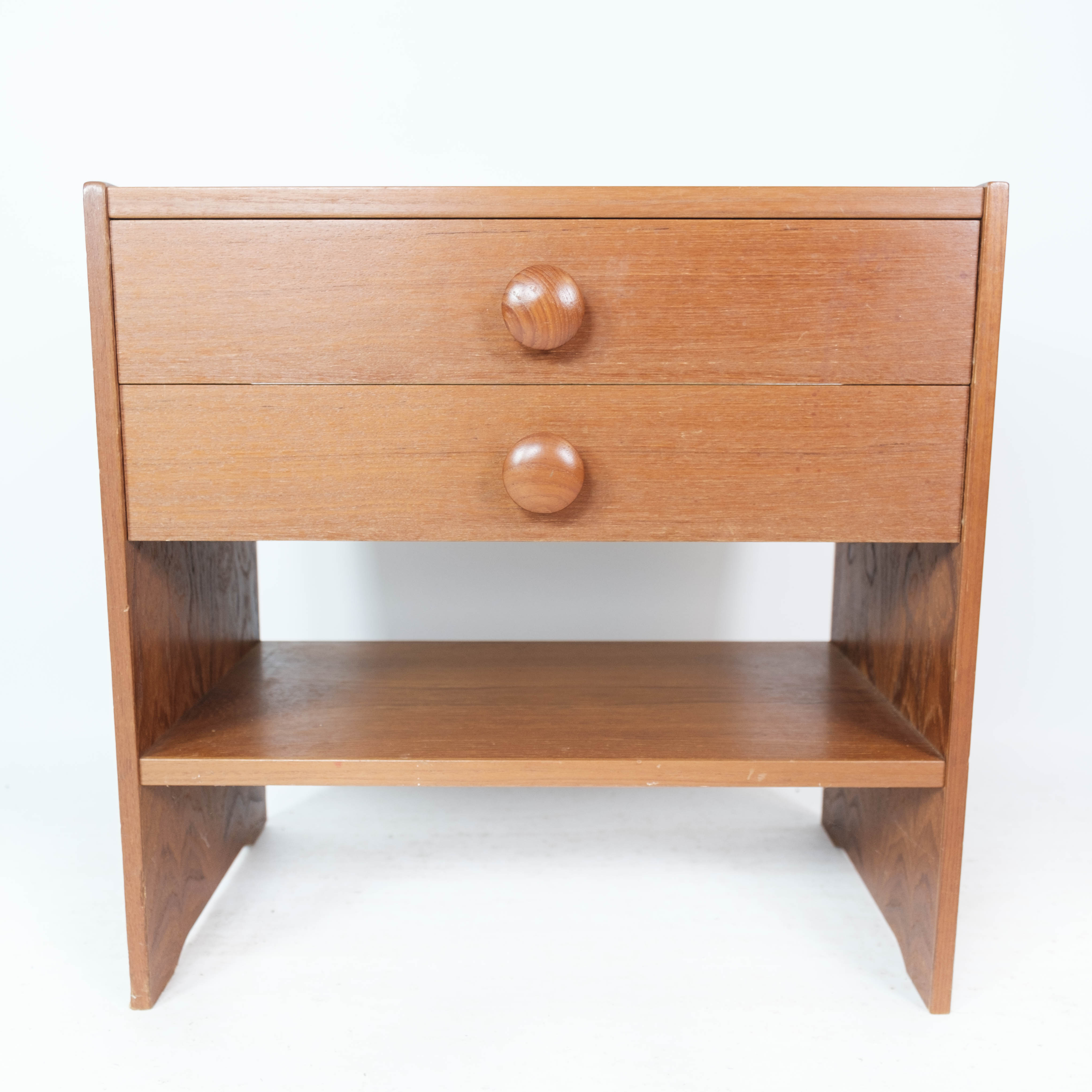 Bedside table with drawers in teak of Danish design manufactured by PBJ Furniture,  1960s