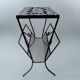 Table d'appoint et porte-revue vintage en fer forgé et carreaux de céramique