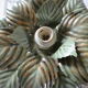 ceiling lamp or wall lamp masca flower leaves metal golden green 40 cm