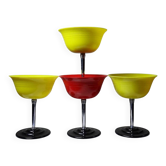 4 coupes à dessert Art Déco en Nudawn & Catalin, Canada, années 1930