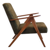 Mid-Century Accent Chair Model B-310 Var in Forest Green Velvet