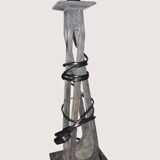 Pair of lamps carved in teak