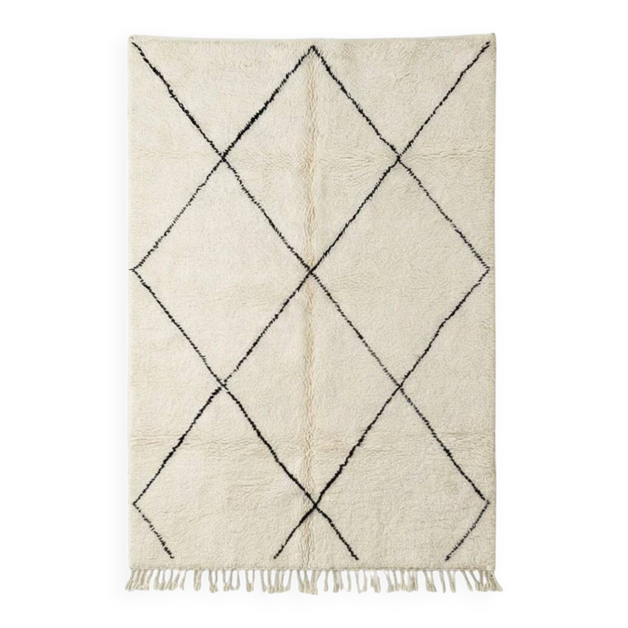 Large Beni Ouarain rug with diamonds 200x300 cm