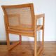Fauteuil en hêtre et cannage 1980