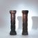 2 wooden pedestals column with Hand-Carved Grapevine Motif, France 1950s
