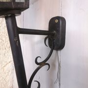 Great Applic Flambeau / Lantern Wrought Iron - Frosted Glass - 1st Half 20th Century