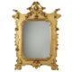 Large antique umber pine mirror from Switzerland, Italy, 19th century.