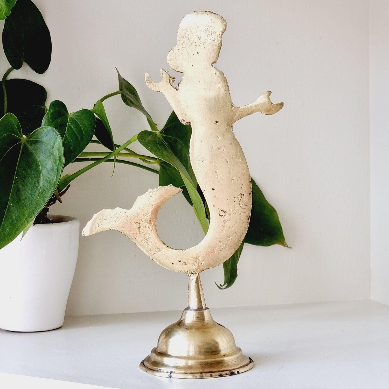 Golden brass mermaid