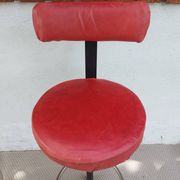 pair of high stools, leather, vintage, industrial