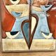 Decorative wall panel in glazed stoneware, 1970s