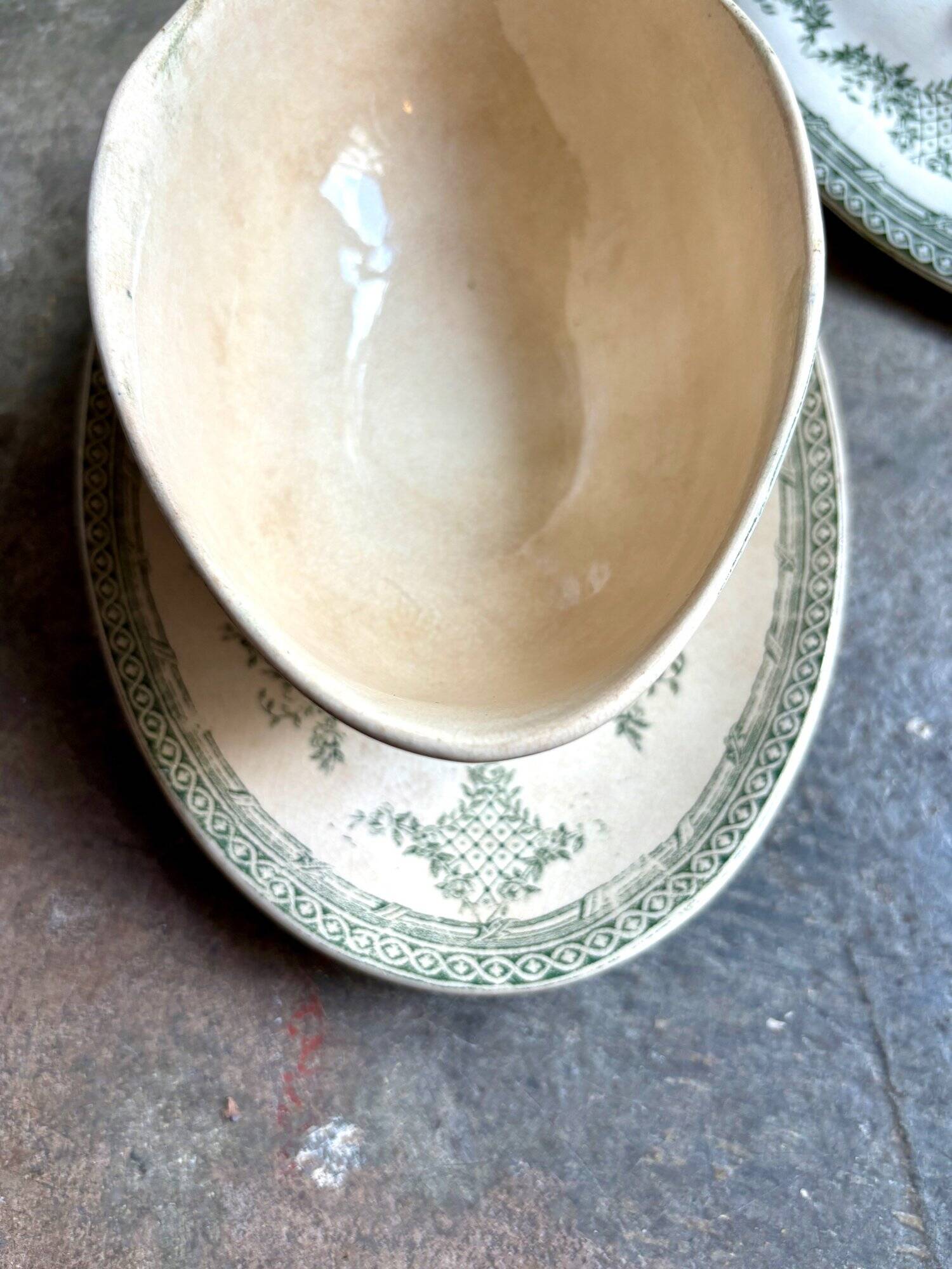 Clairefontaine iron earth gravy boat, “Antoinette” service