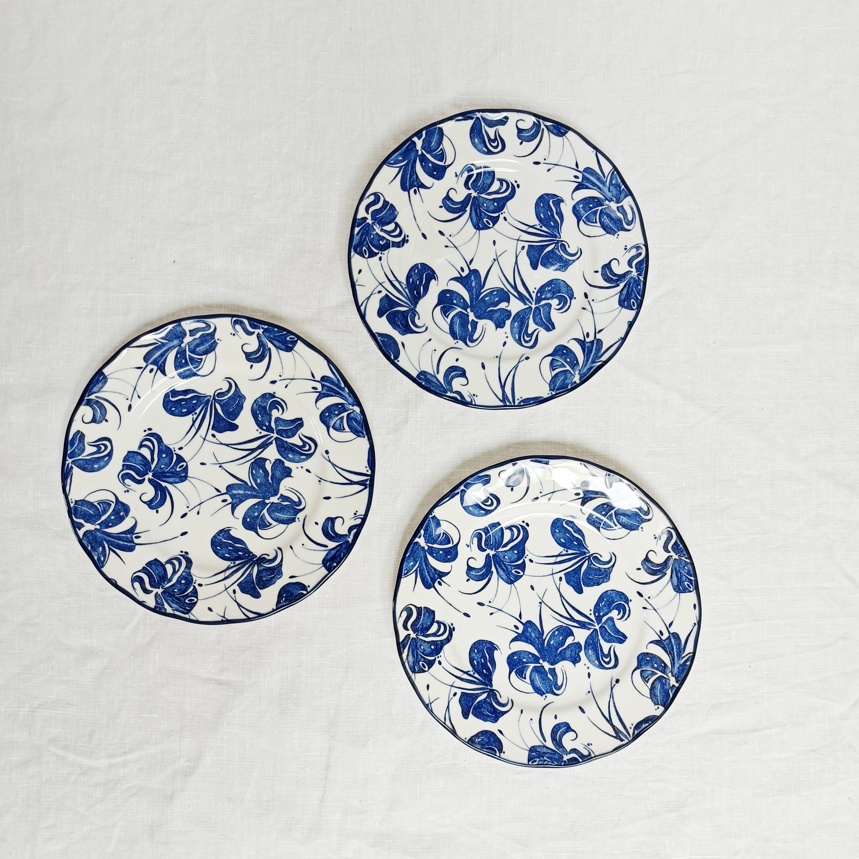 Set of 3 dessert plates Royal Tudor Orchid by Grindley