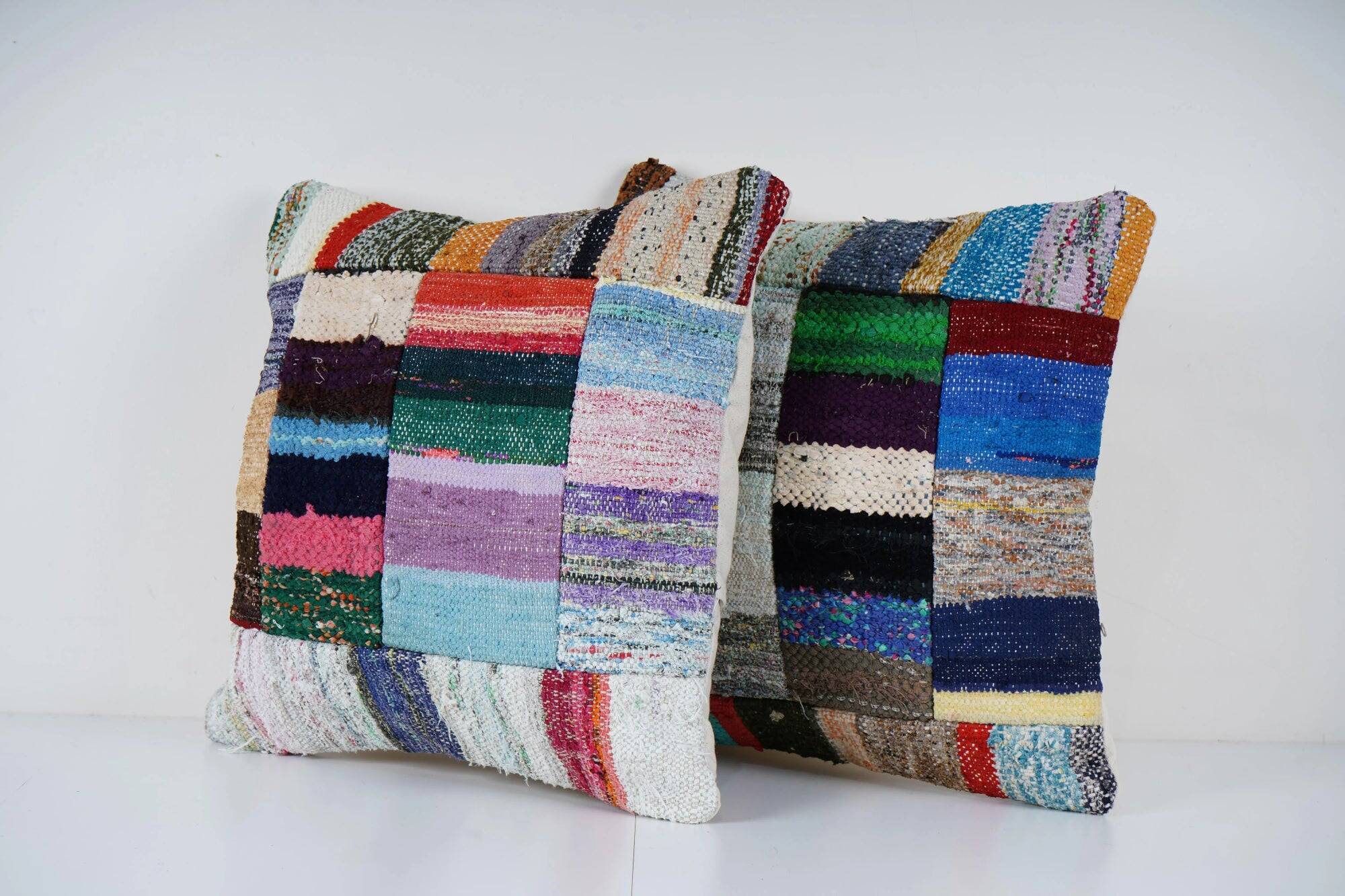 Set of 2 vintage kilim cushion covers 51x51 cm