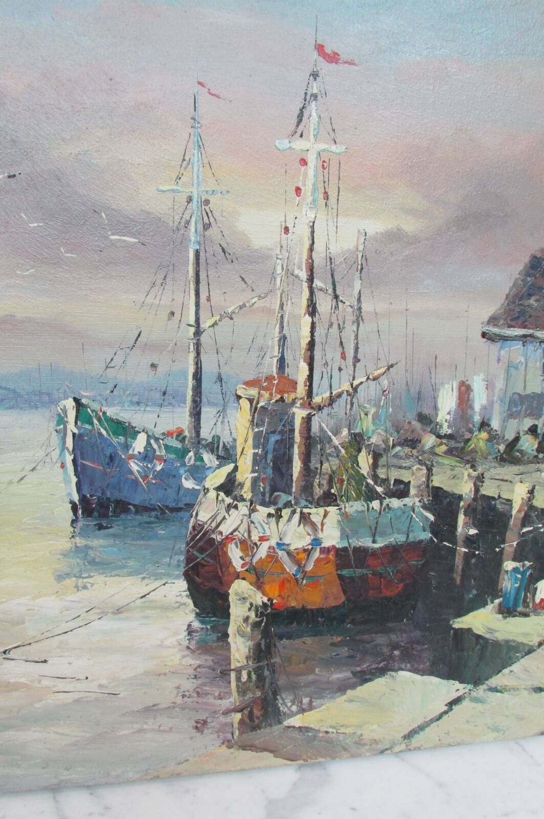 Marine painting, oil painting, signed BONEN