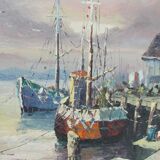 Marine painting, oil painting, signed BONEN