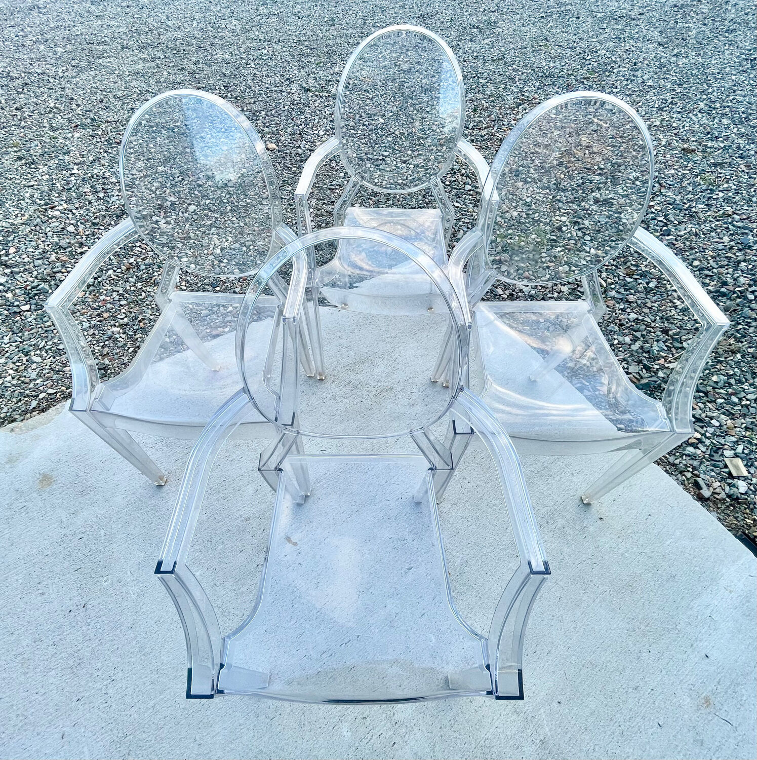 4 Starck Louis Ghost chairs