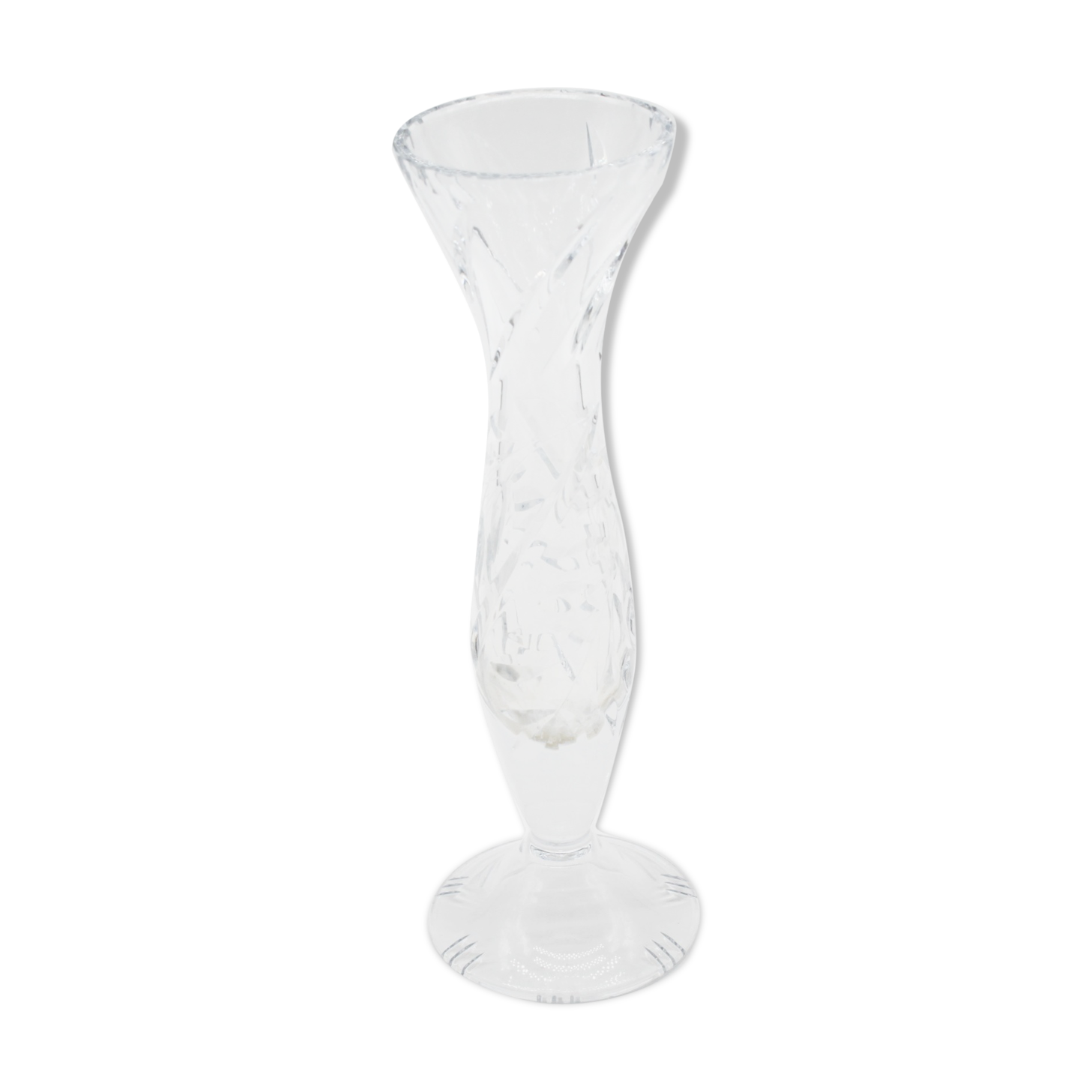 Old chiseled glass vase