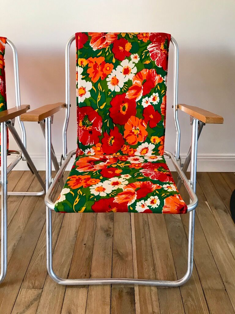 Paire de chaises de camping à fleurs vitaminées 70