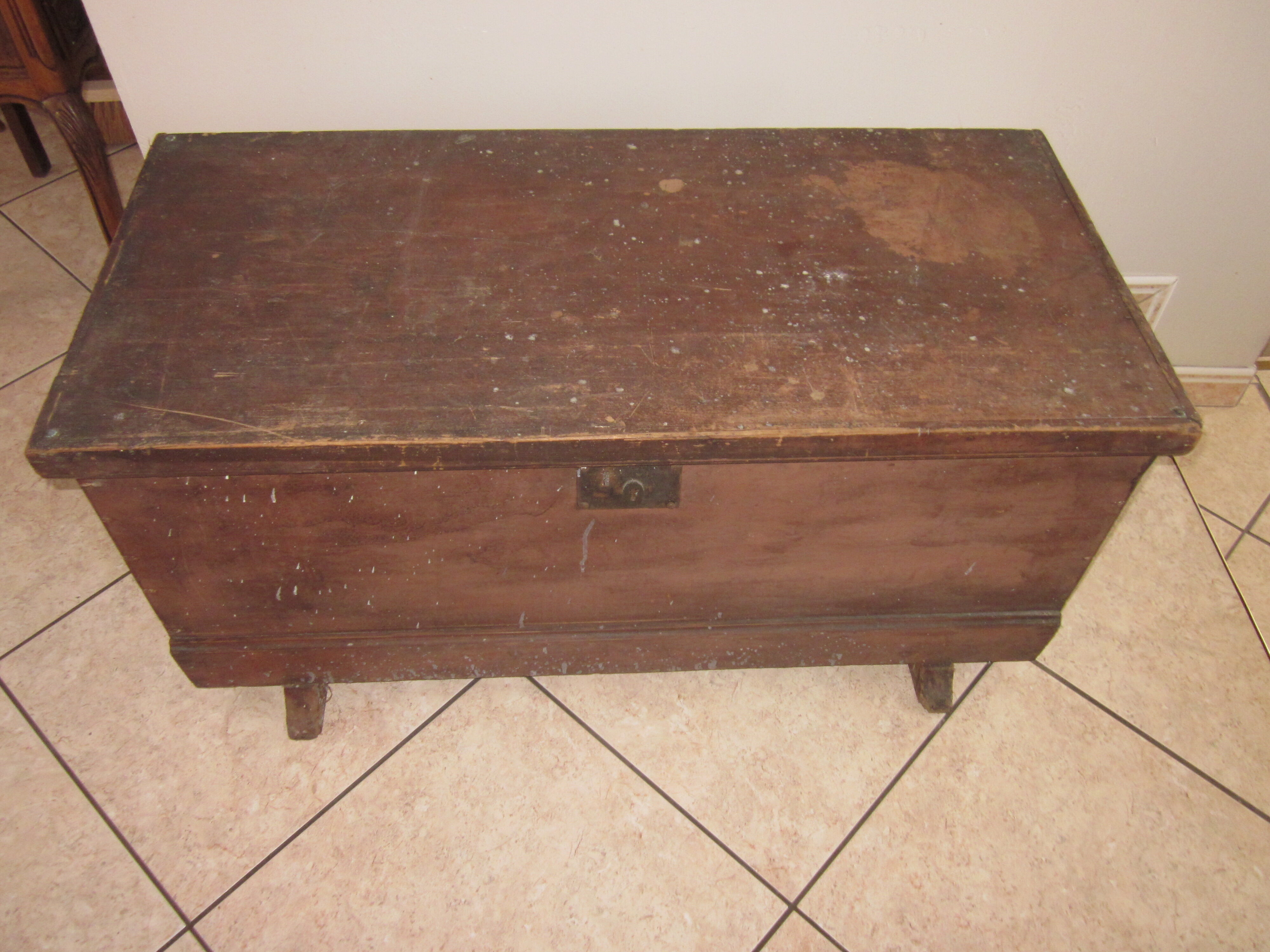 Old solid wooden chest