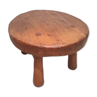 Table basse brutaliste en chêne, 1930s