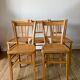 Set of 5 Luterma light blond wood bistro chairs from the 50s