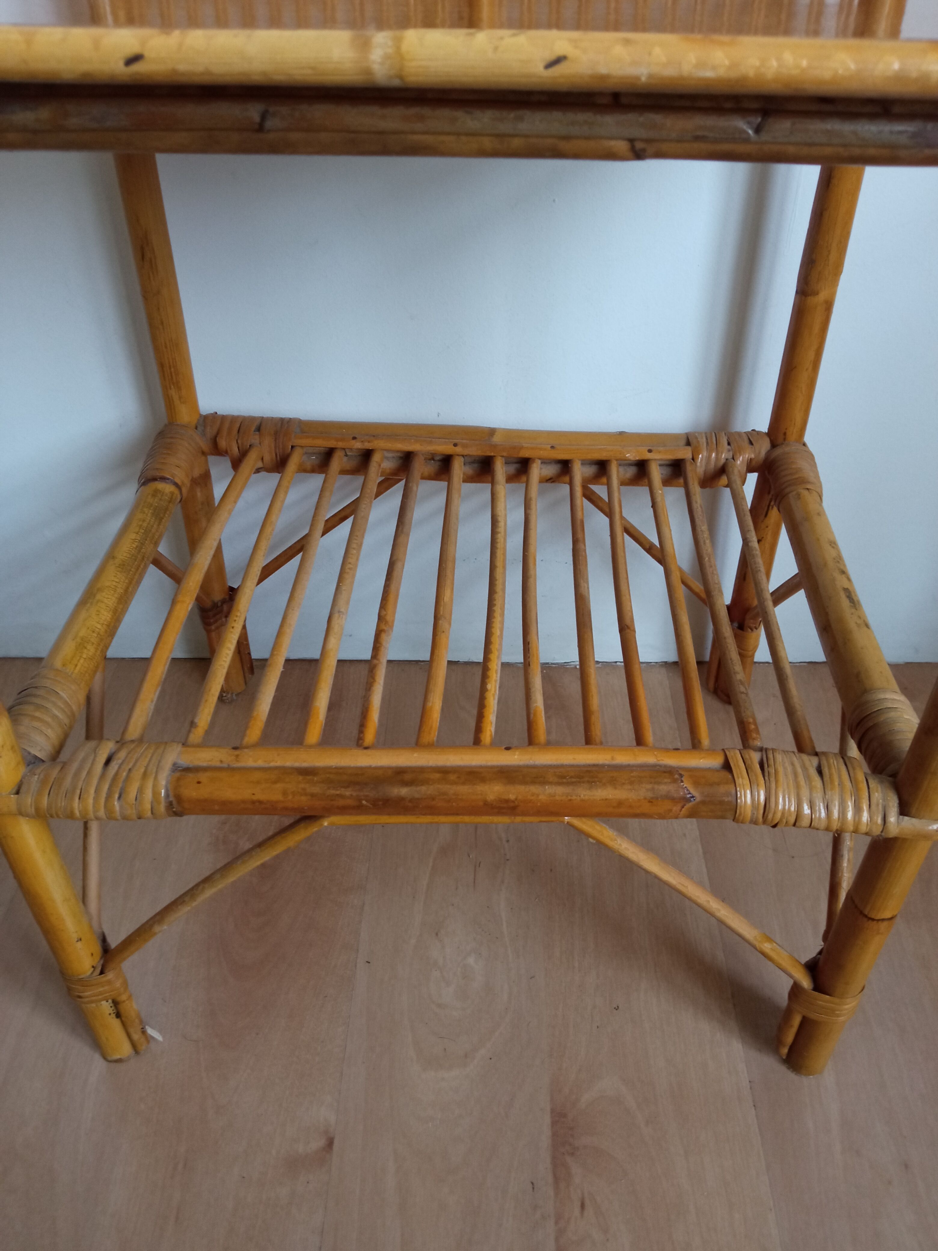 Vintage bamboo bedside pair