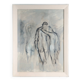 Painting, oil on canvas, nude study.