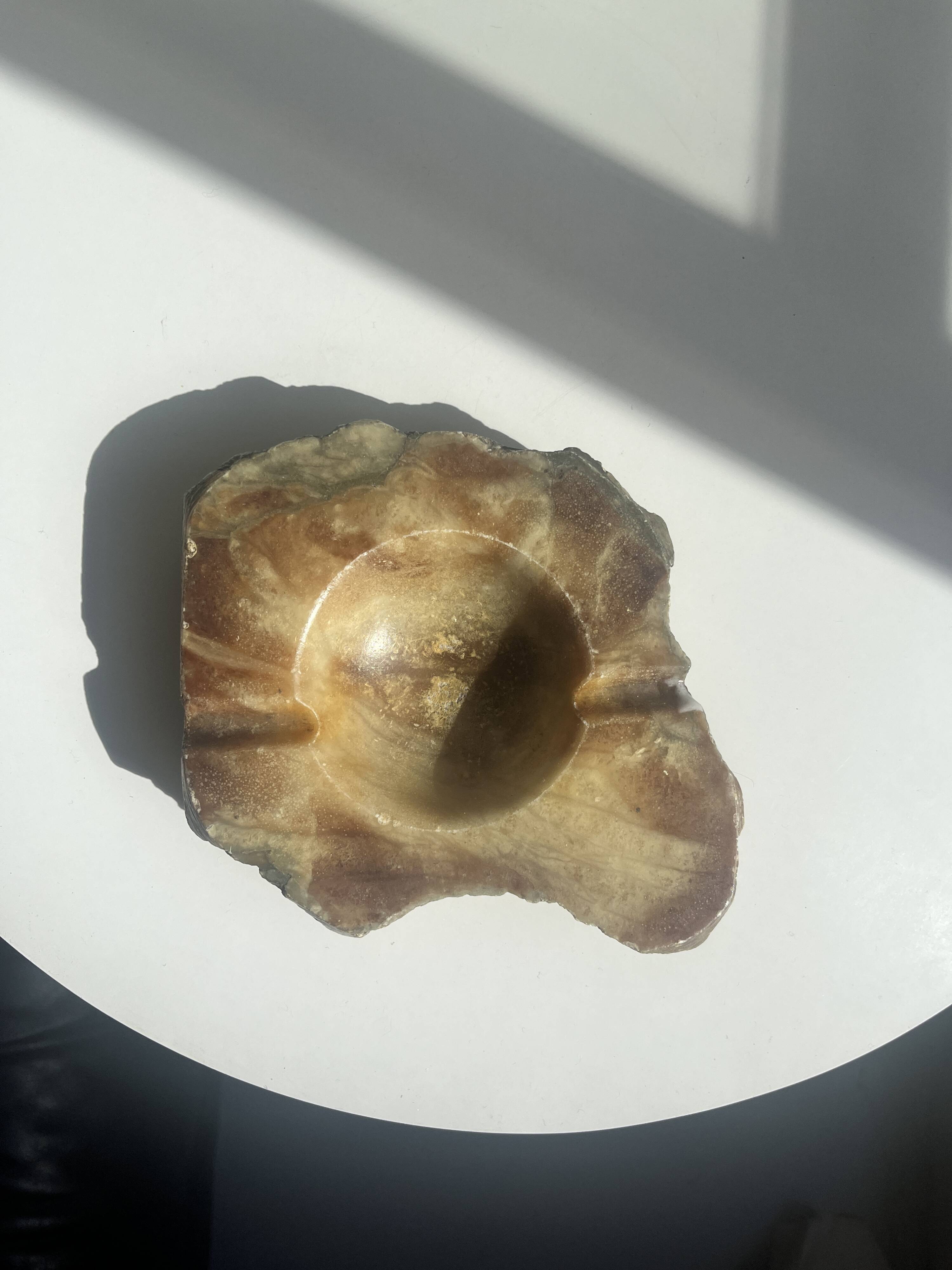 Marble ashtray / empty pocket, raw shape, vintage decor 1950