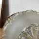 Wall-mounted ceiling light with transparent and amber glass, vintage luminaire.
