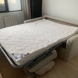 3-seater convertible linen sofa