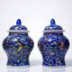 2 pots à gingembre vintage en porcelaine de Chine émaillée