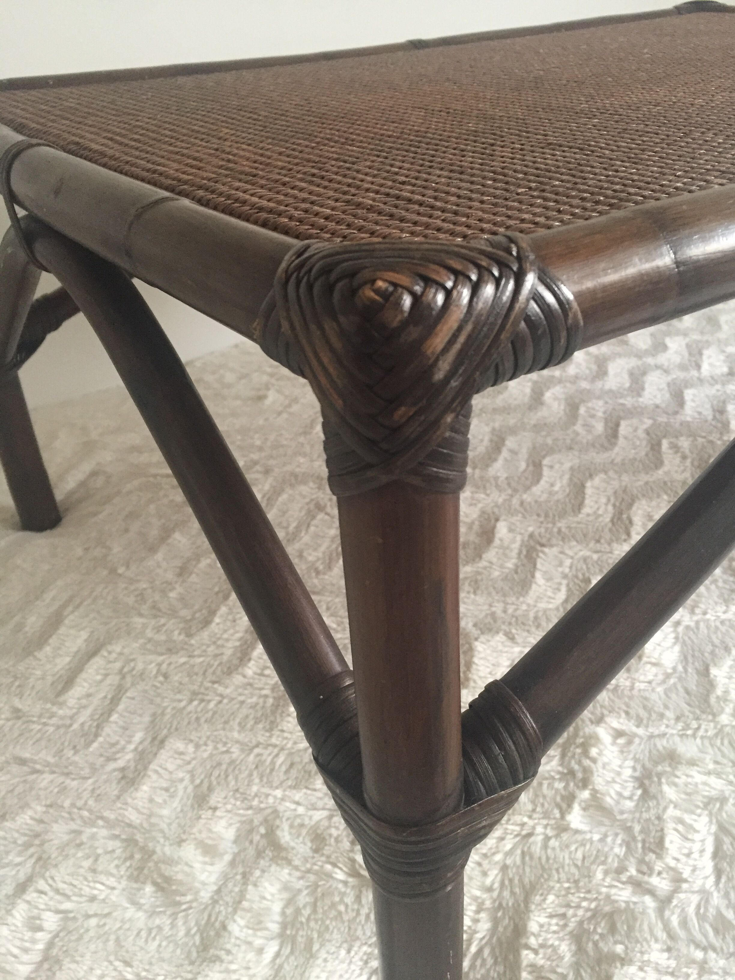 Braided rattan coffee table