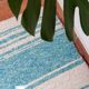 Handwoven recycled cotton rug - 40 x 60 cm