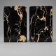 Pair of deer bookends in black marble and gold metal – Art Deco style