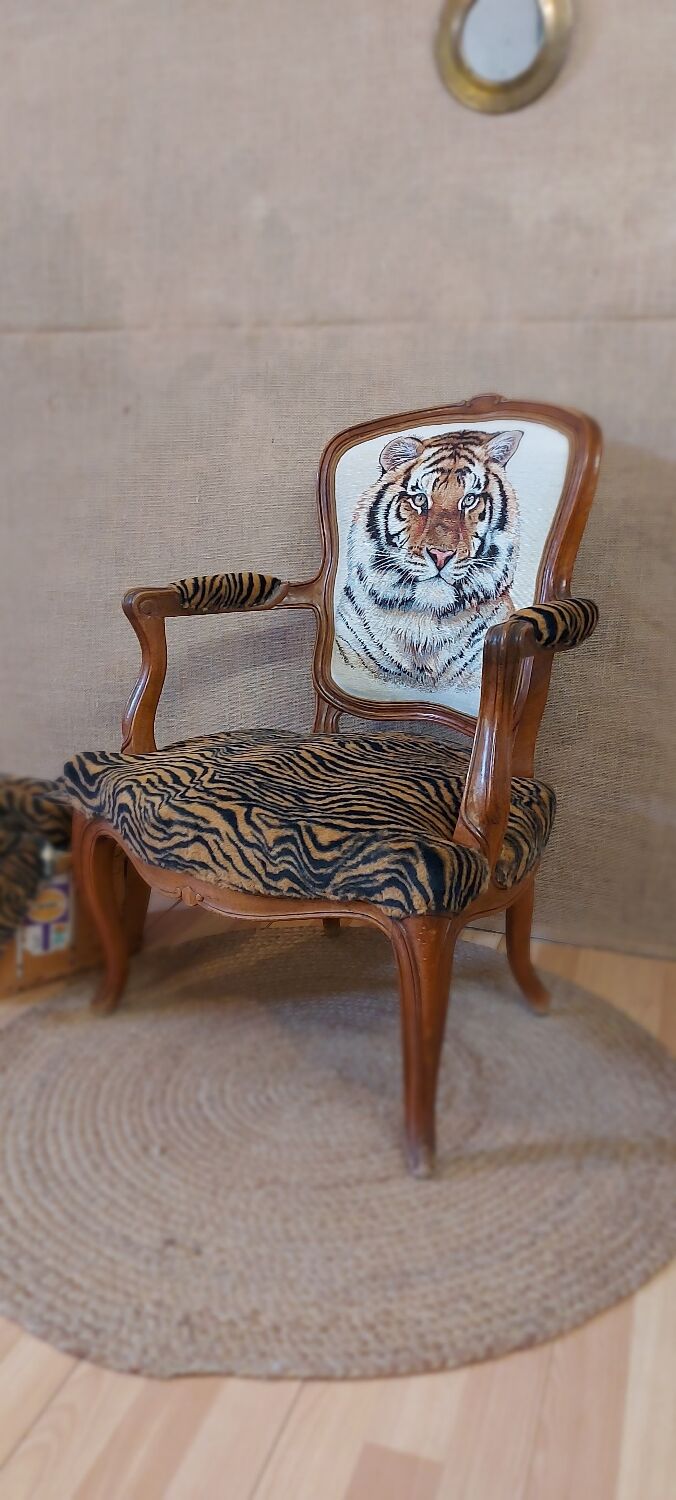 Armchair Louis XV tiger