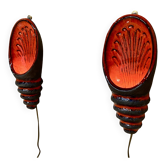 Paire d'appliques céramique design scandinave 1960.