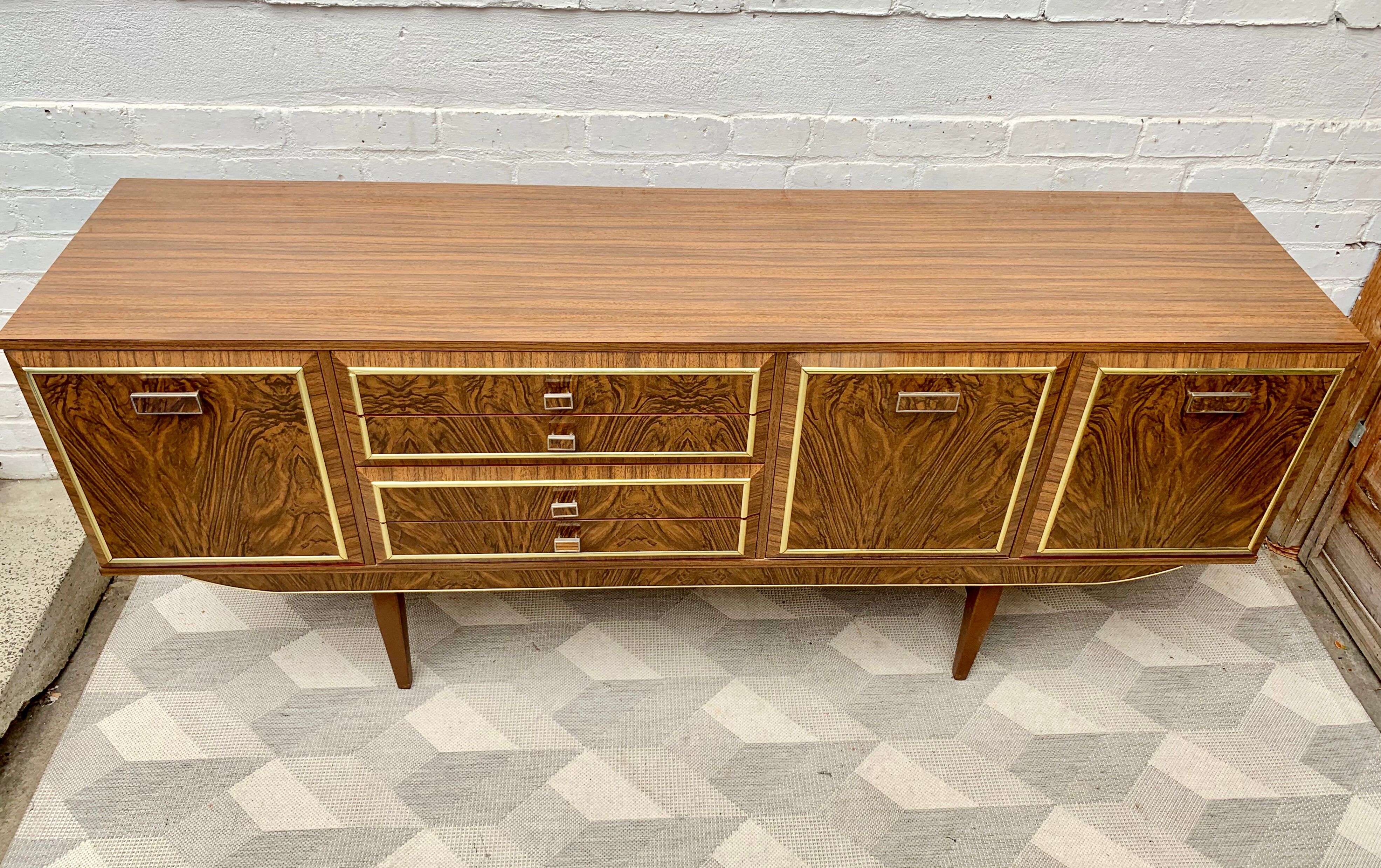 Vintage sideboard with drinks cabinet with drawers