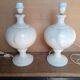 2 pieds de lampe balustre en albâtre, 1970