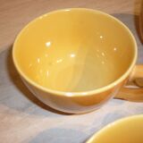 4 tasses céramique jaune et orangé