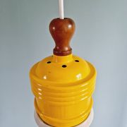 Opaline bulb pendant light, Metalarte, 1980s