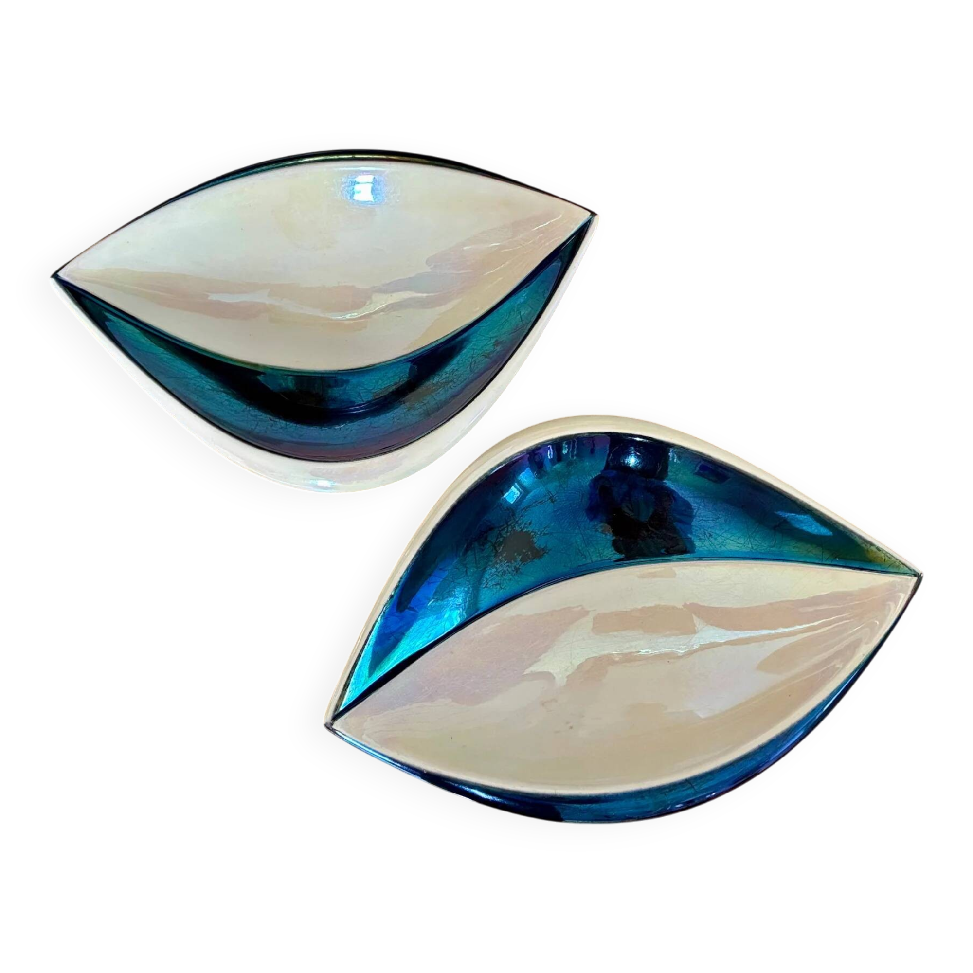 Pair of earthenware trinket trays - Verceram - 1960.