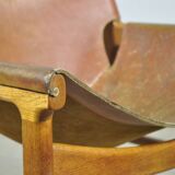 A/S MIKAEL LAURSEN / vintage leather easychair / Illum Wikkelsø / Denmark 1960s