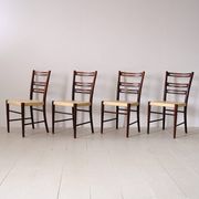 Scandinavian chairs in wood and leather
