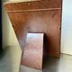 Antique wooden frame with metal gold colored details 28 cm x 22 cm convex glass