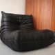 Togo armchair driver by Michel Ducaroy for roset line, black leather edition 1970