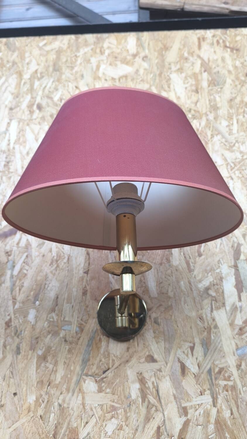 Pair of wall lights, reading light in gilded brass