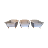 Trio armchairs club 50s grey