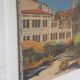 Original oil painting, Provençal market in Nice, France, Grether, 1948