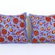 Set of 2 vintage embroidered cushion covers 48x48 cm